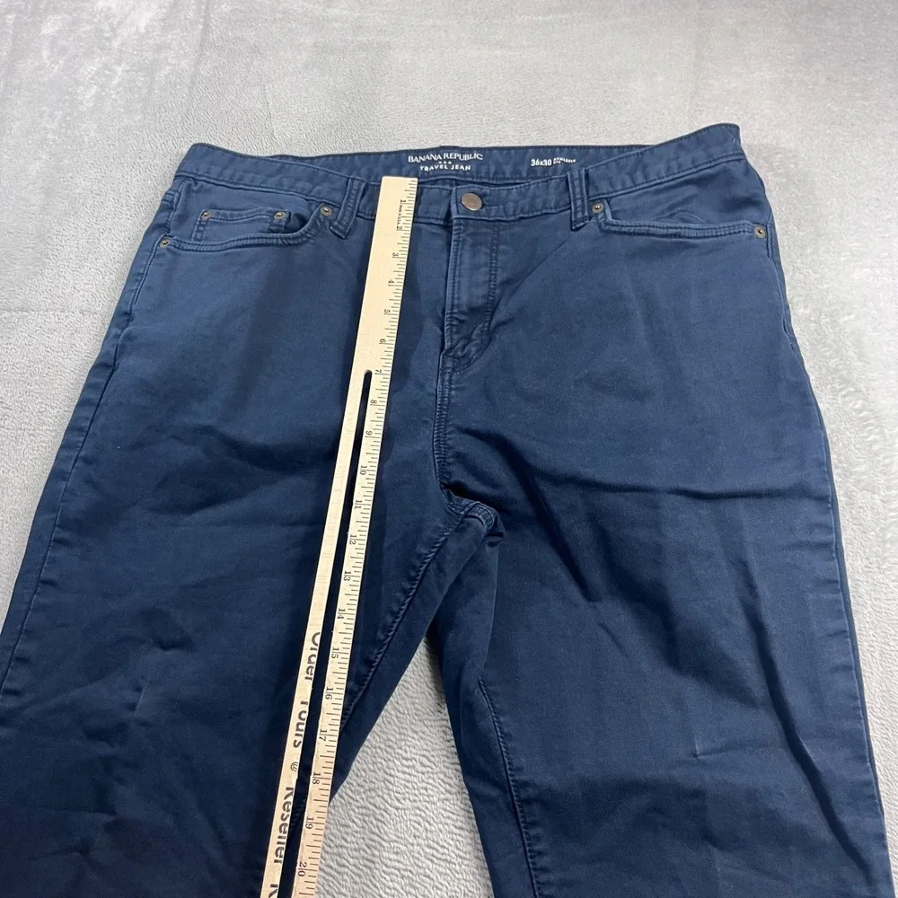 Banana Republic Travel Jean Mens 36x30 Athletic Fit Navy Blue Stretch Denim Pant